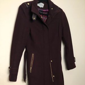 Cole Haan Burgundy Wool WinterJacket